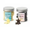 Estrellas de chocolate en bote personalizado para comunión