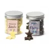 Estrellas de chocolate en bote personalizado para bautizo