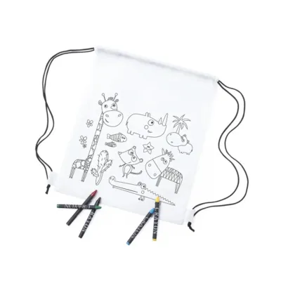 Mochila para pintar con ceras de colores para bautizo