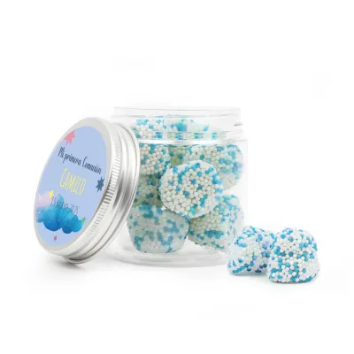 Golosinas Moras en Bote Personalizado para Comunión