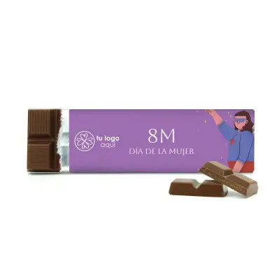 Tableta de Chocolate con Envoltorio Personalizado para el Día de la Mujer 8M