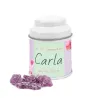 Latita Cúpula blanca con Violetas para Detalles de Comunión