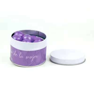 Chocoperlas en Latita para el Día de la Mujer 8M blanca abierta