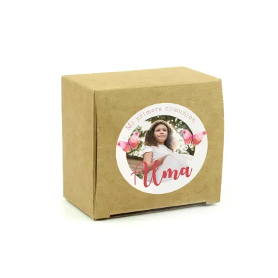 Galleta de la Suerte en Cajita Kraft para Comunión frontal