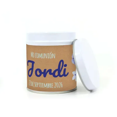 Cultivo en Lata blanca Personalizada para Comunión