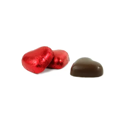 Corazones de Chocolate en Cajita Cubo Corazón para Comunión contenido