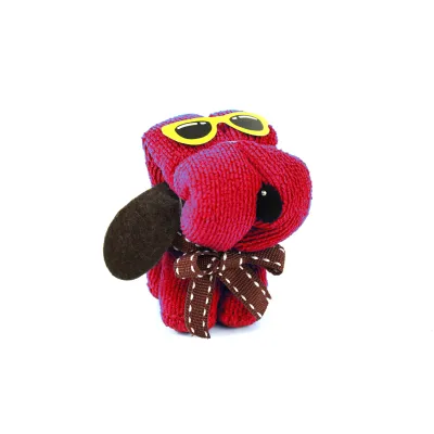 Toalla Perrito para Detalle de Comunión rojo