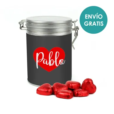 Lata clip personalizada con 60 corazones para san valentin envío gratis