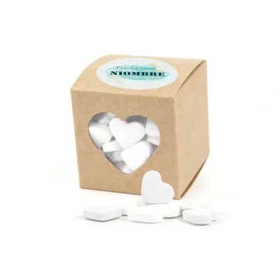CCCARAMELOS15g-BA+COME-KRA Caramelos en Cajita Cubo Personalizada para Bautizo una caja