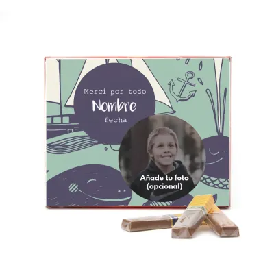 Bombones Surtidos Merci en Caja Personalizada para Detalles de Comunión 250 gr