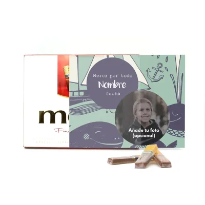 Bombones Surtidos Merci en Caja Personalizada para Detalles de Comunión 250 gr abierta
