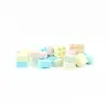 Bloques de Caramelo Candy Blox en Latita Personalizada para Detalles de Bautizo contenido