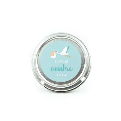 Caviar de Chocolate en Latita Personalizada para Bautizo frontal
