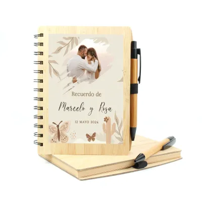 Libreta de Bambú Personalizable para Boda