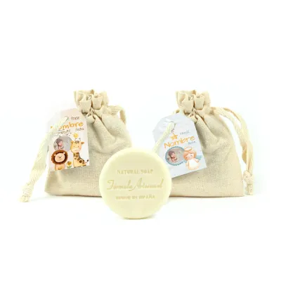 Jabón Vegetal en Bolsita Personalizada para Bautizo