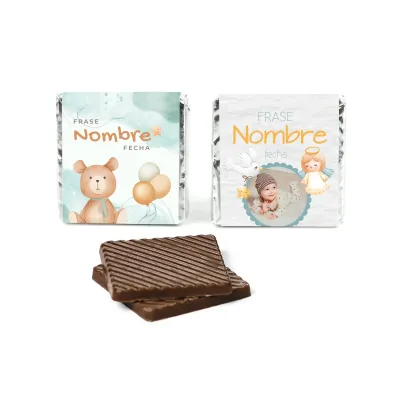 Chocolatinas Napolitanas con Foto para Bautizo (50 uds)