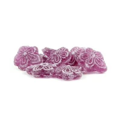 Caramelos Violetas en Bolsita Personalizada para Cumpleaños contenido