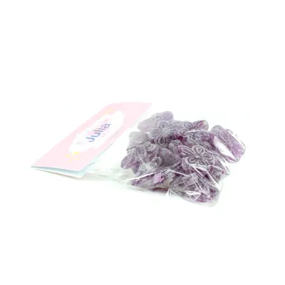 Caramelos Violetas en Bolsita Personalizada para Cumpleaños lateral