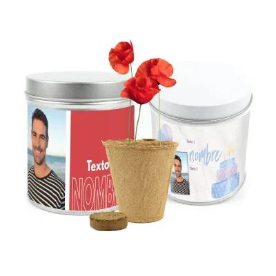 Cultivo de Amapola en Lata Personalizada para Cumpleaños
