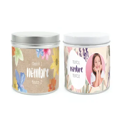 Cultivo de Mix de Flores en Lata Personalizada para Detalles de Cumpleaños frontal