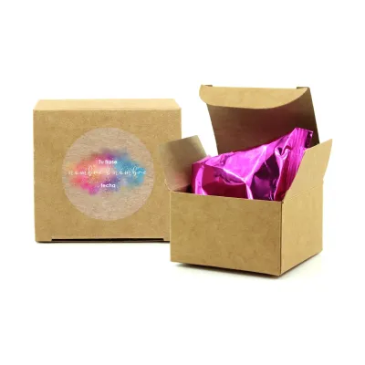 Galleta de la Suerte en Cajita Kraft para Boda abierta