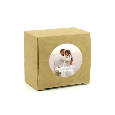 Galleta de la Suerte en Cajita Kraft para Boda frontal