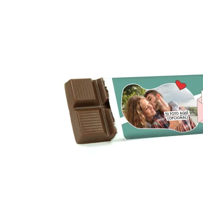 Tableta de Chocolate con Envoltorio Personalizado para San Valentín detalle