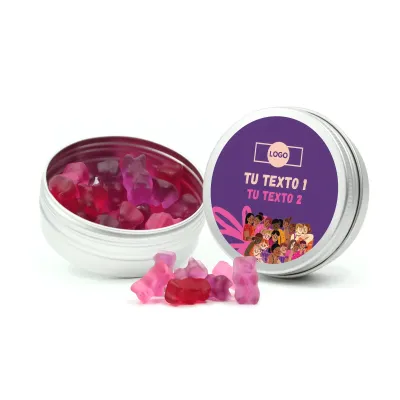 Gominolas Ositos en Latita Personalizada para el Día de la Mujer 8M