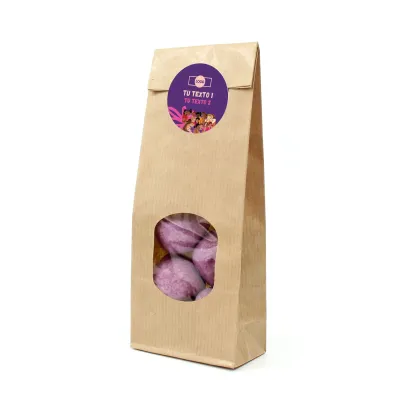 Nubes Violeta en Bolsita Kraft Personalizada para el Día de la Mujer 8M frontal