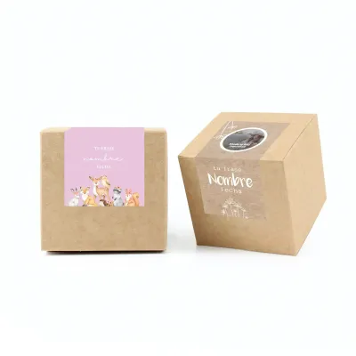 Semillas en Cajita Kraft Personalizada para Comunión frontal