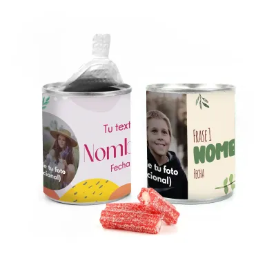 Regaliz Relleno en Lata Personalizada para Detalles de Comunión