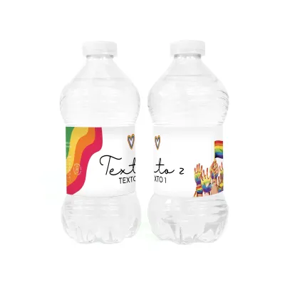 Agua Personalizada para el Día del Orgullo diseño manos
