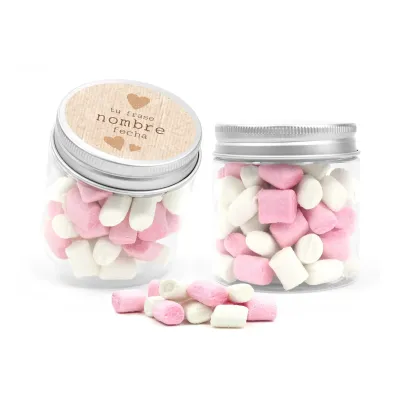 Mini Nubes de Colores en Bote Personalizado para Detalle de Comunión