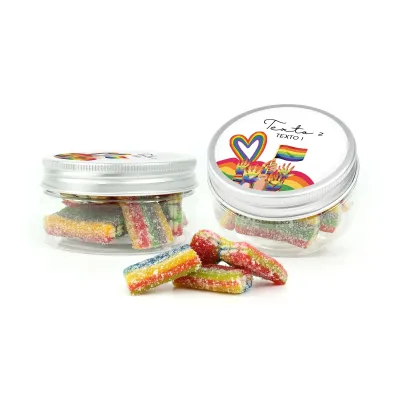 Bote Plano con Gominolas Arcoíris para el Día del Orgullo