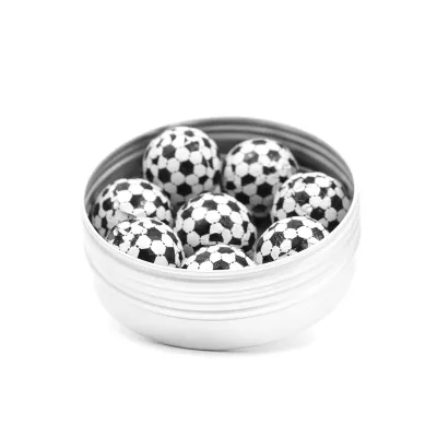 Balones de Fútbol de Chocolate en Latita Personalizada para Detalla de Comunión abierta