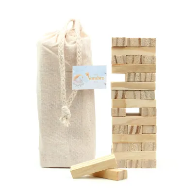 Juego de Habilidad Jenga con Personalización para Bautizo