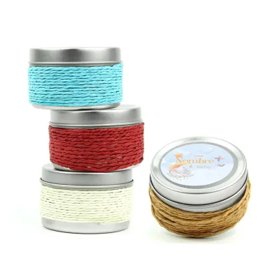 Vela Aromática en Latita Redonda Personalizada con Cuerda de Yute para Bautizo