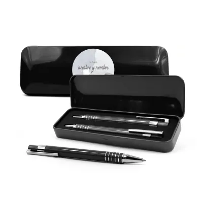 Set de Escritura en Latita Personalizada para Boda negro