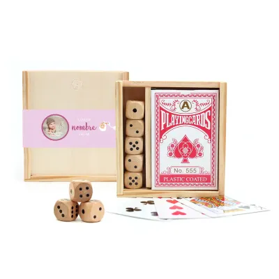 Cajita de Madera con Juegos para Bautizo