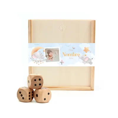 Cajita de Madera con Juegos para Bautizo frontal