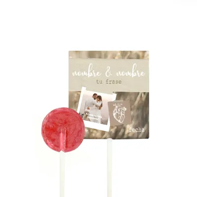 Piruleta Personalizada para Boda diseño 1