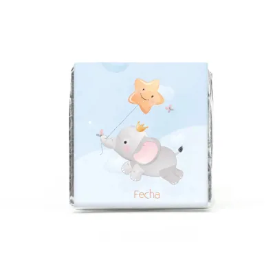 Napolitanas Chocolate Personalizadas en Bolsita Celofán para Bautizo contenido