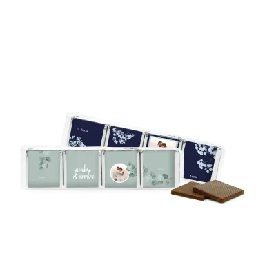 Napolitanas de Chocolate con Envoltorio Personalizado en Bolsita de Celofán para Boda