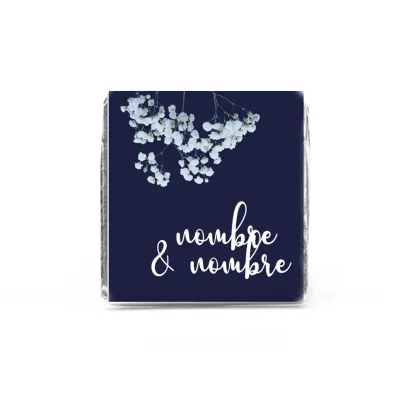 Napolitanas de Chocolate con Envoltorio Personalizado en Bolsita de Celofán para Boda contenido