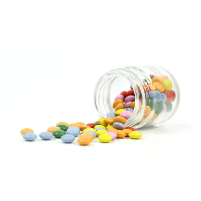 Mini Chocolates en Botecito de Cristal para Comunión tumbado