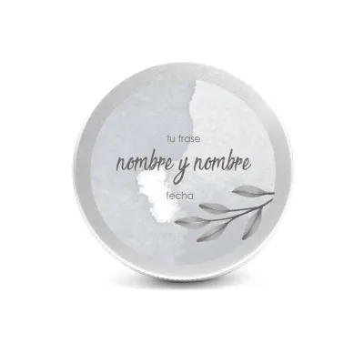 Latita con Tapa de Rosca para Boda con Caramelos Corazón frontal