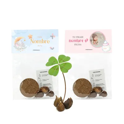 Trébol de la Suerte en Bolsita para Baby Shower