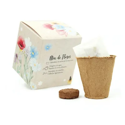 Kit de Cultivo Mix de Flores en Cajita Personalizada para Comunión trasera