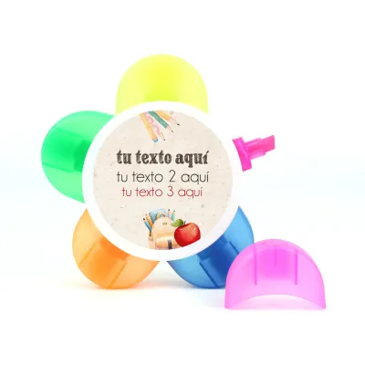 Rotuladores Fluor con Forma de Flor para Eventos Escolares frontal Rotuladores Fluor con Forma de Flor para Eventos Escolares frontal