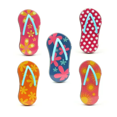 Mini Chancla Metálica con Violetas para Detalle de Comunión variantes